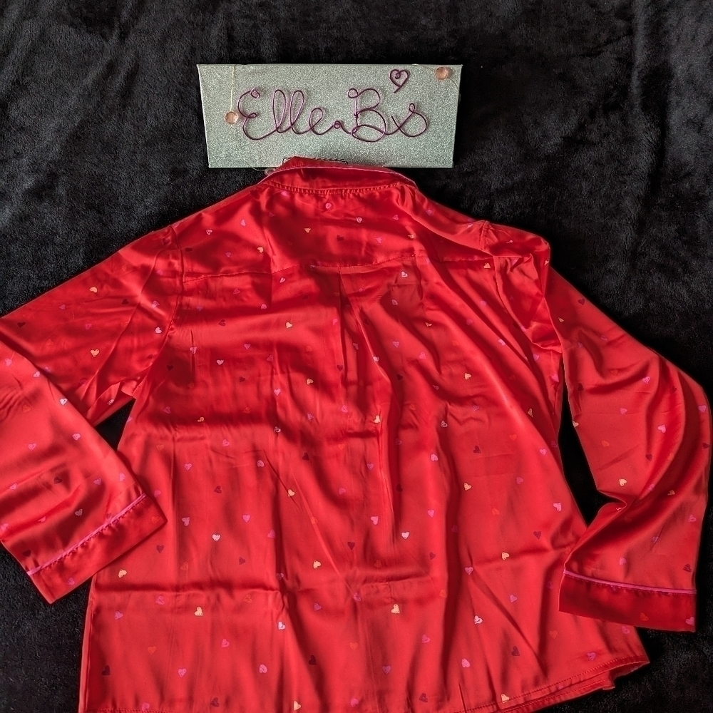 NWT Stars Above Heart Pattern Button Front Top L - Picture 3 of 6